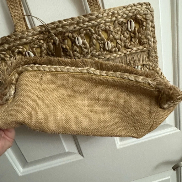 NWT Salt + Umber “Isla” Jute Seashell Beach Tote Bag Recycled $80 Retail - Picture 7 of 13